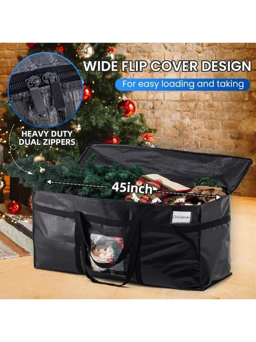 2 Pack Extra Large 69 Gallon Storage Bags with Clear Window - Durable
